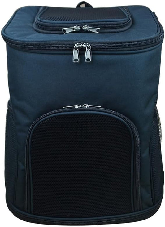 Pet Square Backpack, Privacy-Focused Carrier for Cats and Dogs, Portable Travel Bag (Black, M: 38X29X42CM)