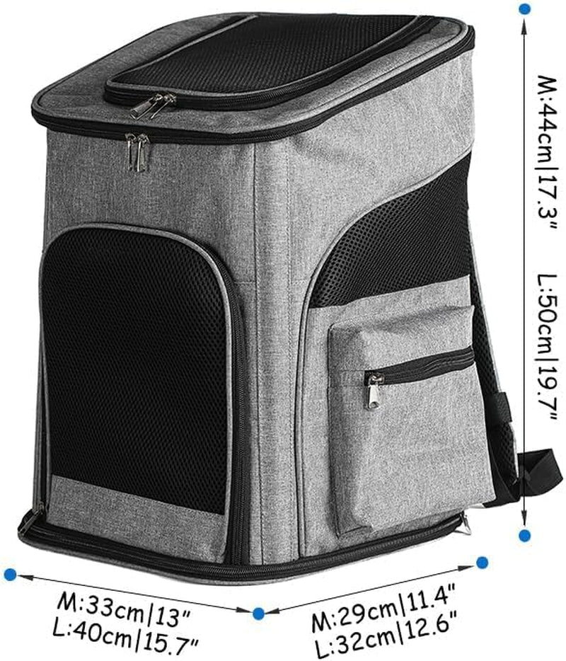 Pet Steel Wire Backpack for Easy Travel & Comfort Foldable Pet Bag Dog Backpack Cat Carrier Bag Pet Bag with Good Privacy Standard Pet Backpack for Cats Dogs Rabbits Birds Small Animals (Blue, L)
