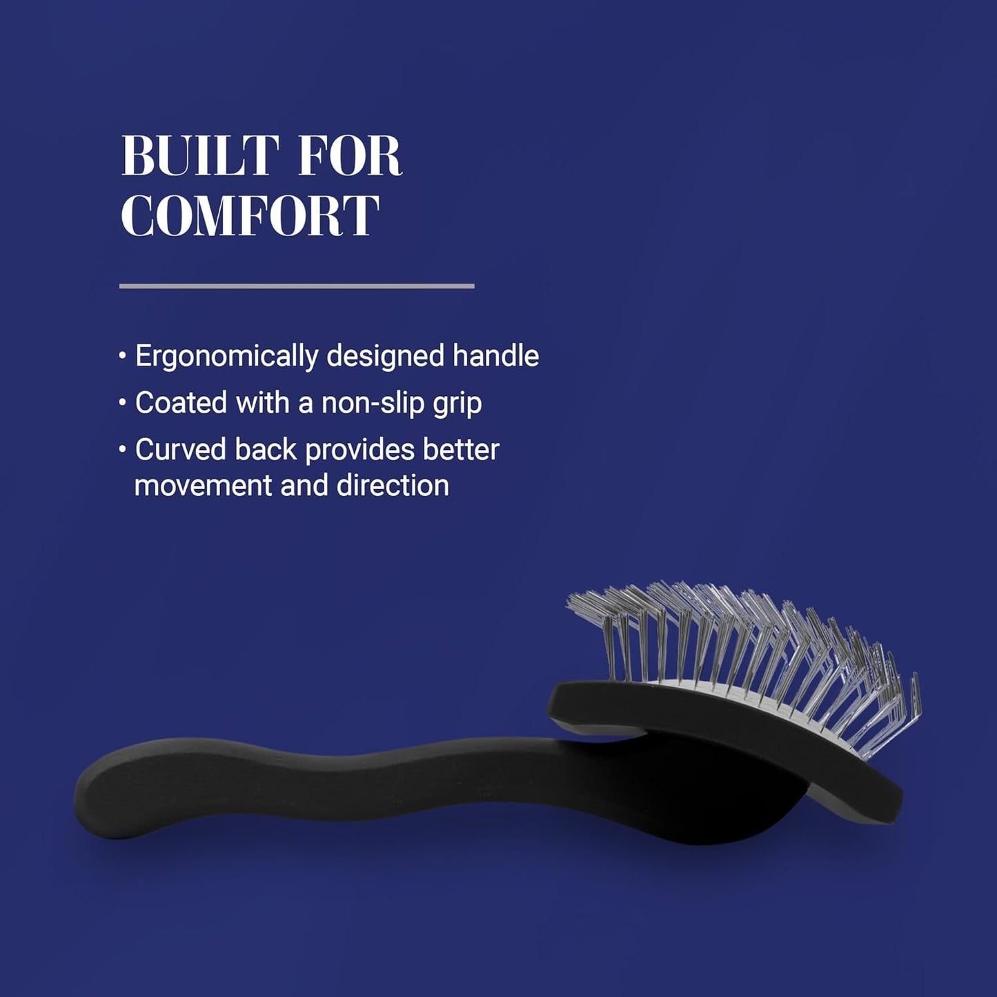 Chris Christensen Big K Slicker Brush for Dogs - Professional Grooming Tool for Goldendoodles, Labradoodles, and Poodles, Efficient Fluffing and Detangling, Large Size, Black