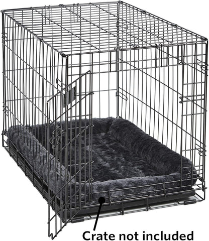 New World Pet Products Gray Dog Bed | Bolster Dog Bed Fits Metal Dog Crates | Machine Wash & Dry