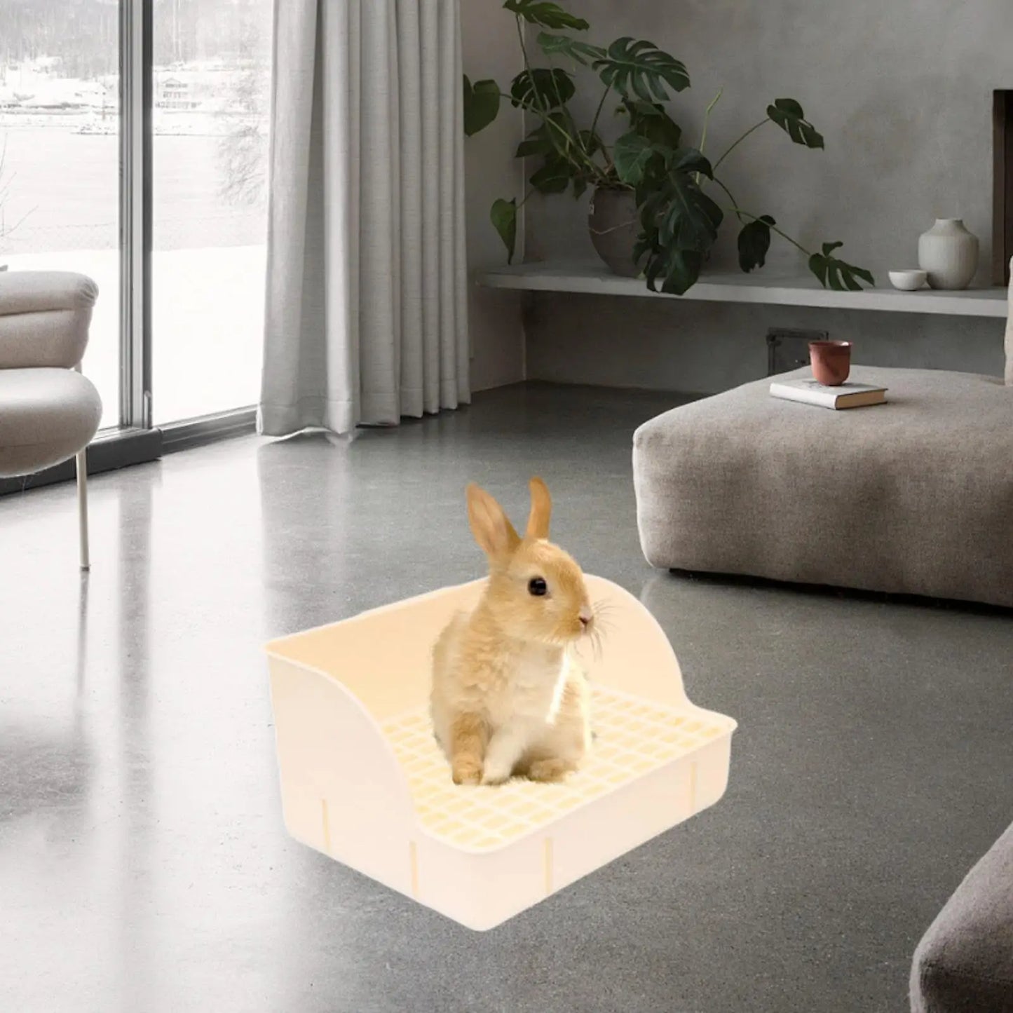 Rabbit Litter Tray Toilet Animal Potty Trainer Bunnies Corner Toilet Box for Ferret Hamster Dragon Cat Guinea Pig Dutch Supplies