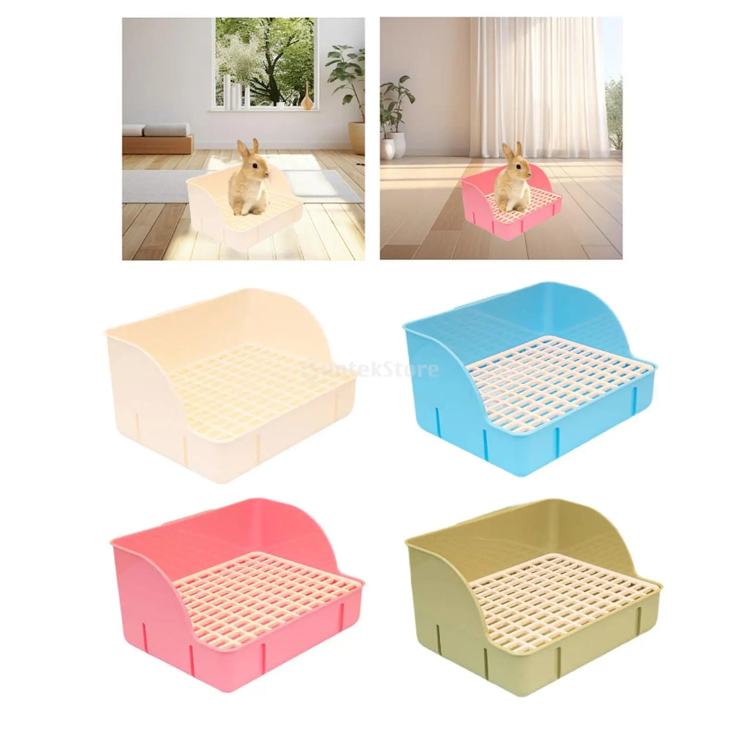 Rabbit Litter Tray Toilet Animal Potty Trainer Bunnies Corner Toilet Box for Ferret Hamster Dragon Cat Guinea Pig Dutch Supplies