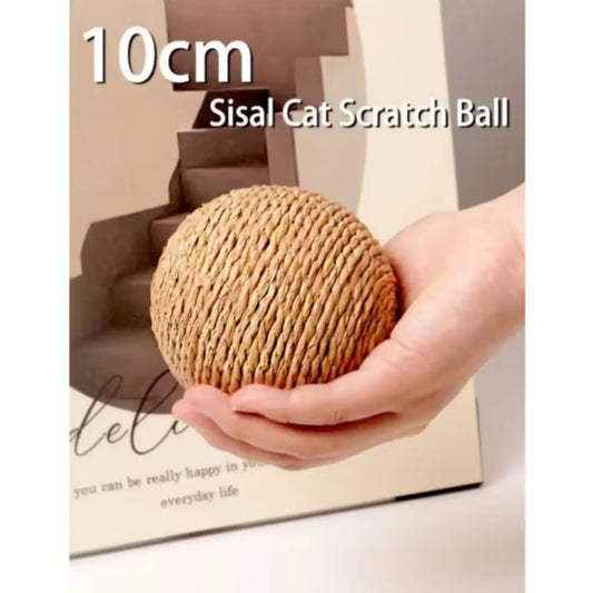10CM Interactive Sisal Cat Scratching Ball Toy For Kitten Teeth Cleaning Anti Bite Cat Ball Sounding Toy Pet Supplies