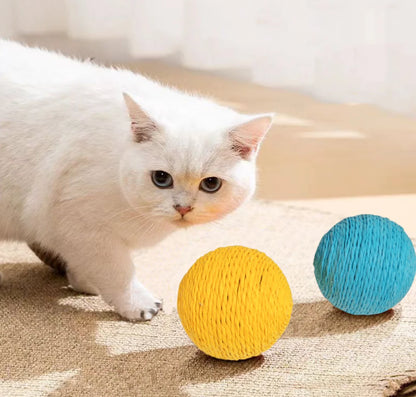 10CM Interactive Sisal Cat Scratching Ball Toy For Kitten Teeth Cleaning Anti Bite Cat Ball Sounding Toy Pet Supplies