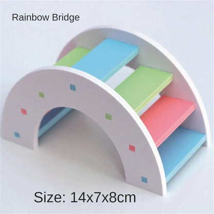 Hamster Slide Swing Seesaw Toy Pet Hamster House Villa Cage Ladder Exercise Toy For Hamster Mouse Rat Guinea Pig Assembled Toys