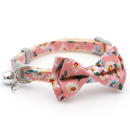 1PC Cute Cat Collar Small Puppy Cat Dog Collars Bow Kitten Collar Bowknot Necklace with Bell for Dog Cat Chihuahua Pet Supplies