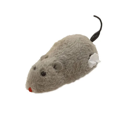 Fun and Interactive Plush Wind-Up Mouse Toy for Cats Dogs and Kids Mechanical Moving Animal Toy for Playtime and Pranks