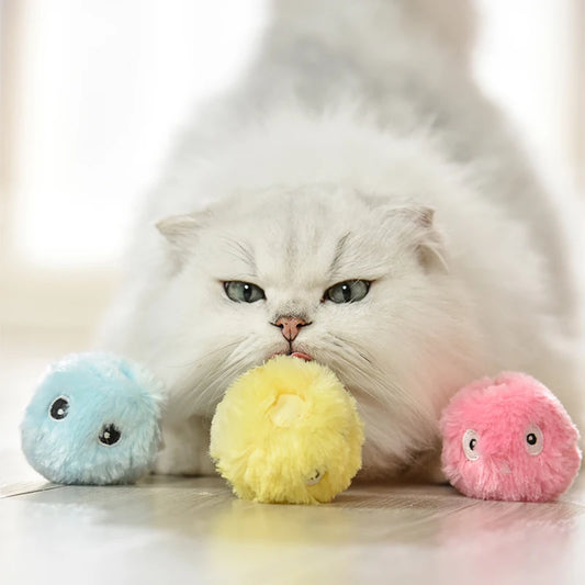 Smart Cat Toys Interactive Ball Catnip Cat Training Toy Pet Playing Ball Pet Squeaky Supplies Products Toy for Cats Kitten Kitty