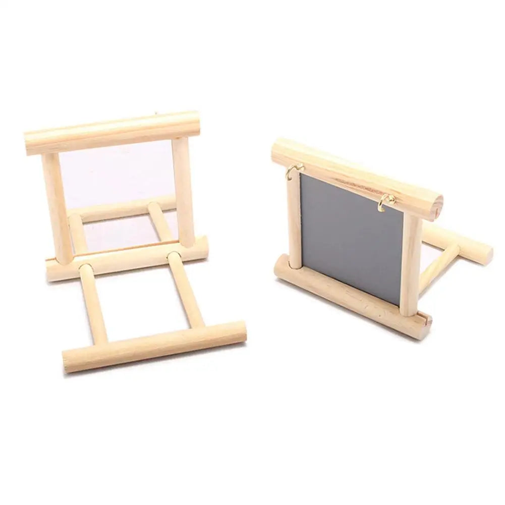 Bird Mirror Wooden Interactive Play Toy With Perch For Small Parrot Budgies Parakeet Cockatiel Conure Lovebird Cage Accessories