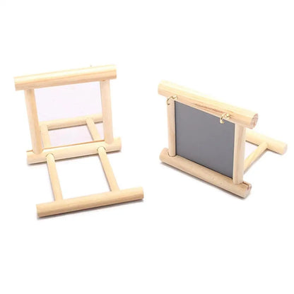 Bird Mirror Wooden Interactive Play Toy With Perch For Small Parrot Budgies Parakeet Cockatiel Conure Lovebird Cage Accessories