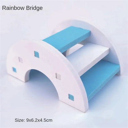Hamster Slide Swing Seesaw Toy Pet Hamster House Villa Cage Ladder Exercise Toy For Hamster Mouse Rat Guinea Pig Assembled Toys