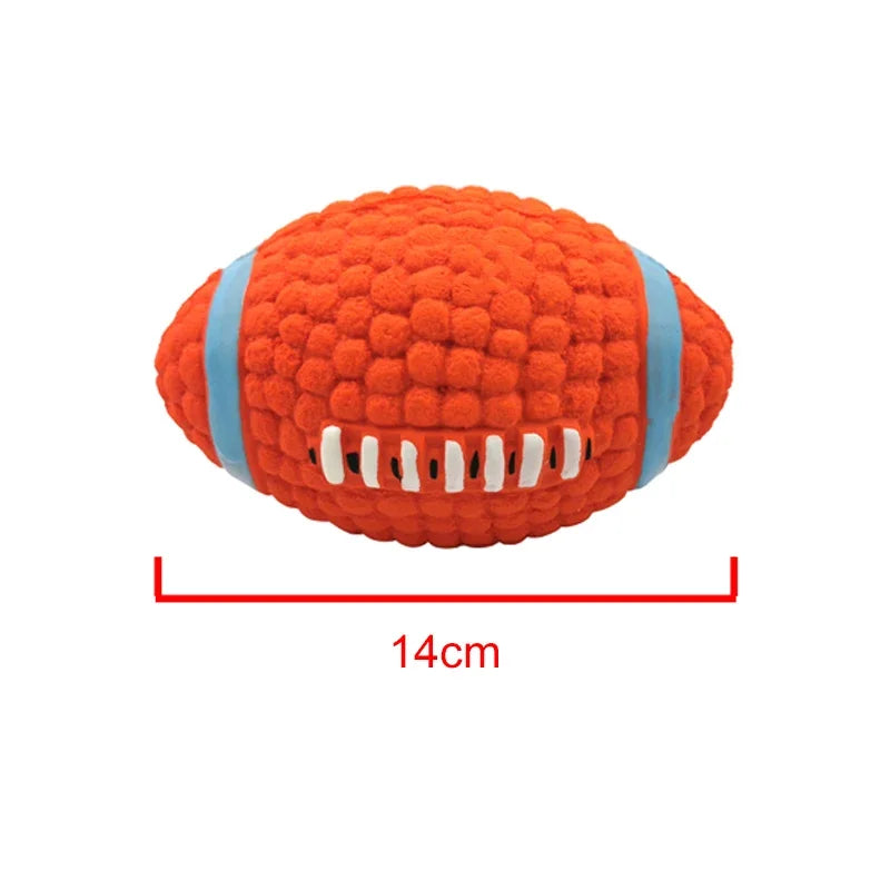 Soft Pet Ball Squeaky Toy For Small Large Dog Rugby Tennis Volleyball Football Basketball Latex Tooth Cleaning Training Toys