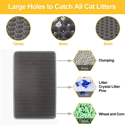 Pet Cat Litter Mat Double Layer Waterproof Urine Proof Non-slip Sand Cat Pad Washable Bed Mat Clean Pad Products Pet supplies