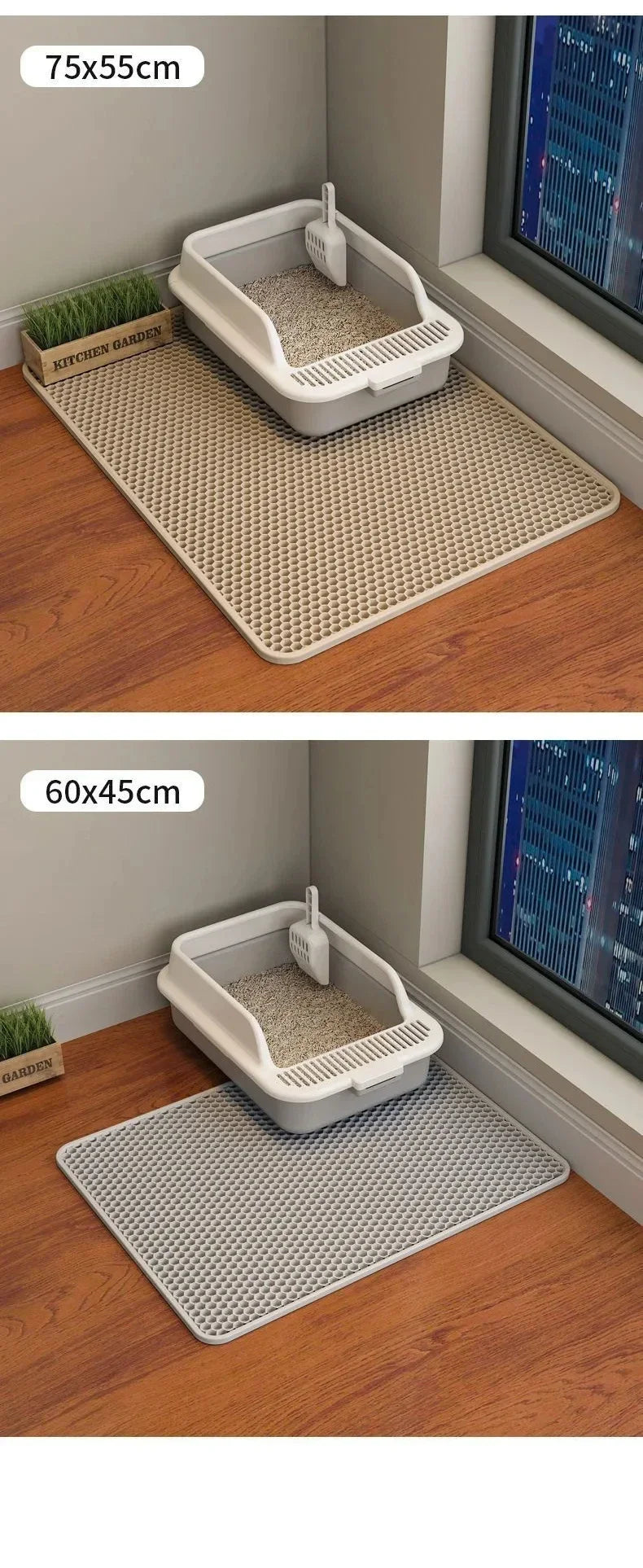 Double layer cat litter mat ，Wear-resistant, Waterproof, Non-Slip sand cat pads，Pet litter box，Washable cat beds，Pet accessoires