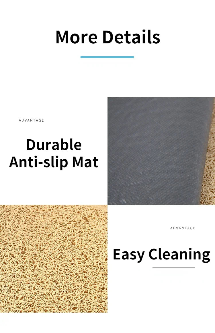 Waterproof Pet Litter Mat High Resilience Fiber Cat Layer Small Dog Feeding Pads Trapping Box Product Non-slip Cats Accessories