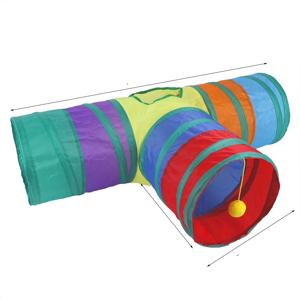 cat play tunnel interactive toy,hide and seek tunnel, portable&collapsible pop up cat tunnel for cats' instinct