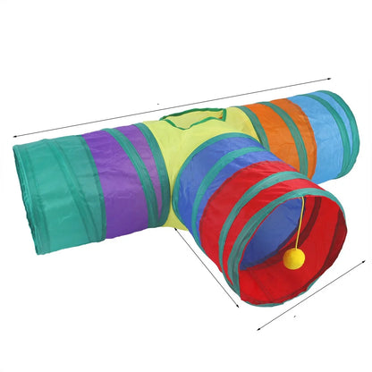 cat play tunnel interactive toy,hide and seek tunnel, portable&collapsible pop up cat tunnel for cats' instinct