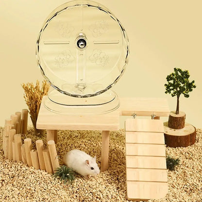 Silent Hamster Wheel Quiet Spinner Small Animals Running Exercise Wheels With Height Adjustable Stand For Syrian Dwarf Hamsters