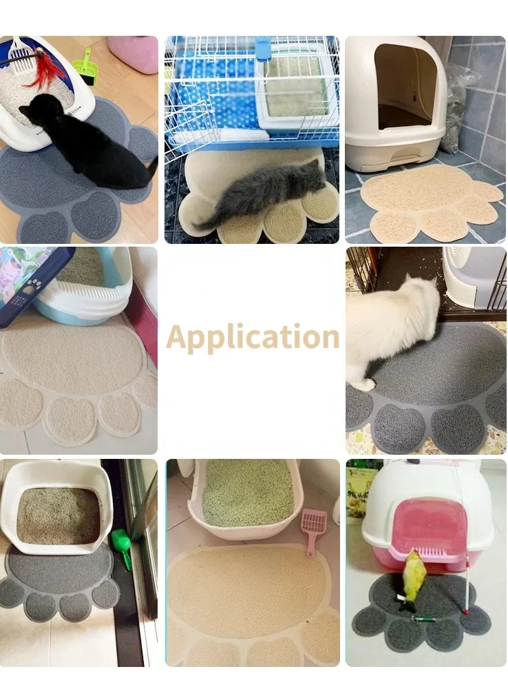 Waterproof Pet Litter Mat High Resilience Fiber Cat Layer Small Dog Feeding Pads Trapping Box Product Non-slip Cats Accessories
