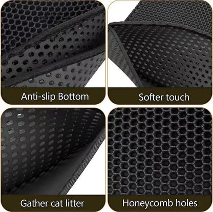120X70CM Cat Sandbox Mat Cat Toilet Mat Non-slip Cat Litter Box Filter Mat Double layer Wear Resistant Big alfombra arenero gato