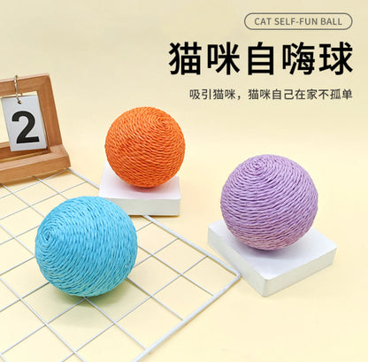 10CM Interactive Sisal Cat Scratching Ball Toy For Kitten Teeth Cleaning Anti Bite Cat Ball Sounding Toy Pet Supplies