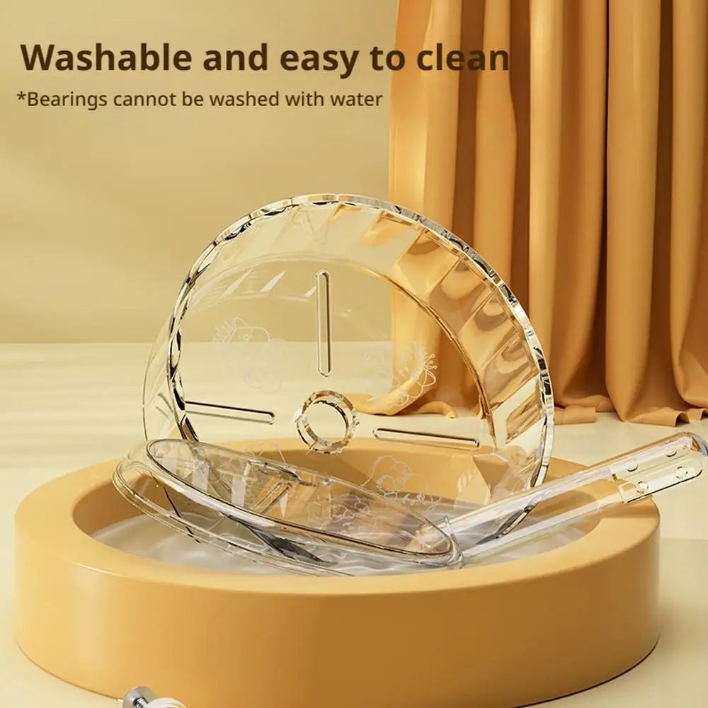 Silent Hamster Wheel Quiet Spinner Small Animals Running Exercise Wheels With Height Adjustable Stand For Syrian Dwarf Hamsters