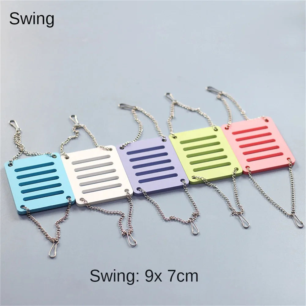 Hamster Slide Swing Seesaw Toy Pet Hamster House Villa Cage Ladder Exercise Toy For Hamster Mouse Rat Guinea Pig Assembled Toys