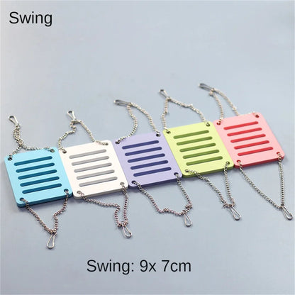 Hamster Slide Swing Seesaw Toy Pet Hamster House Villa Cage Ladder Exercise Toy For Hamster Mouse Rat Guinea Pig Assembled Toys