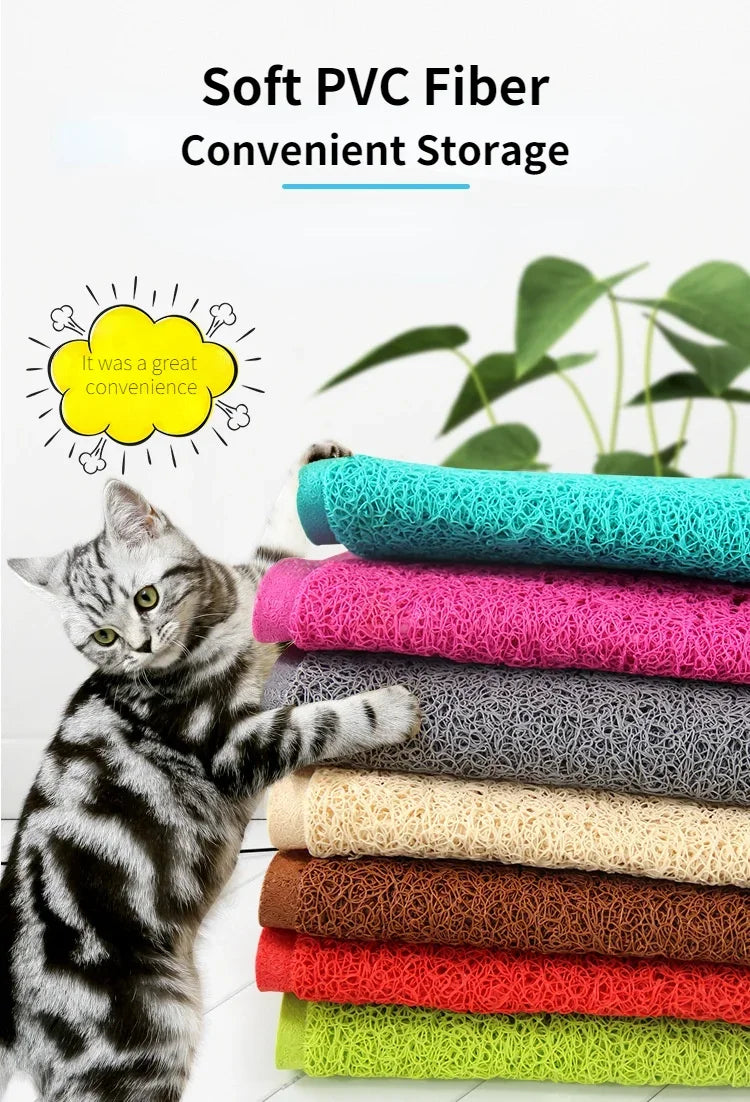 Waterproof Pet Litter Mat High Resilience Fiber Cat Layer Small Dog Feeding Pads Trapping Box Product Non-slip Cats Accessories