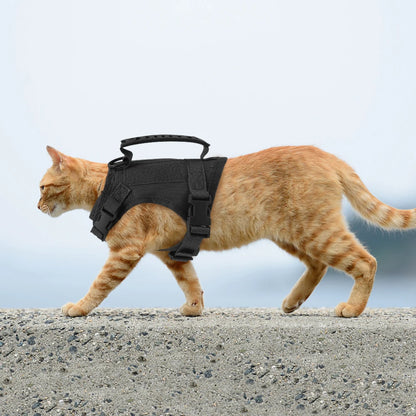 Tactical Puppy Harness Leash For Small Dogs Cats Adjustable Kitten Vest For Military Service Dog Working Training Walking
