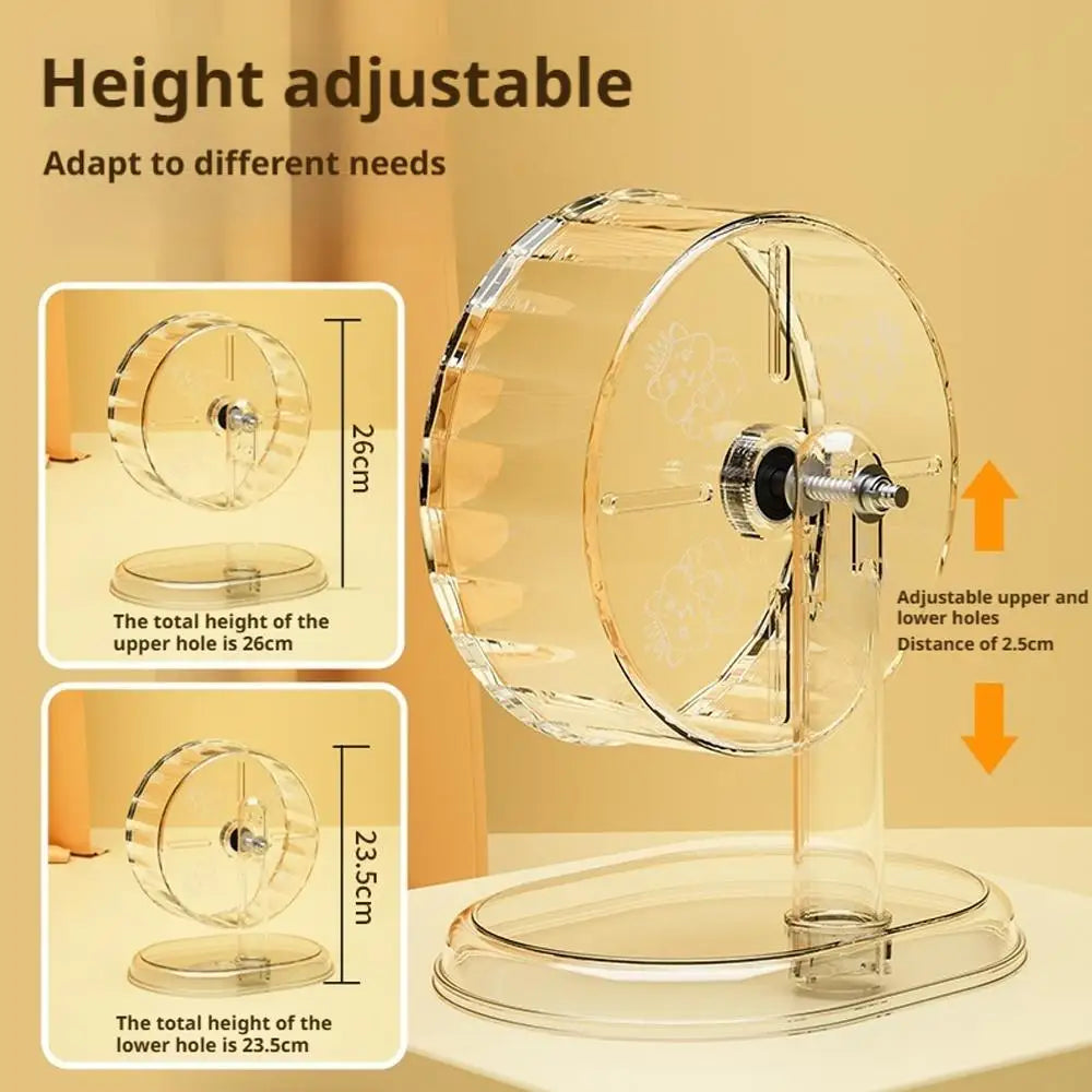 Silent Hamster Wheel Quiet Spinner Small Animals Running Exercise Wheels With Height Adjustable Stand For Syrian Dwarf Hamsters