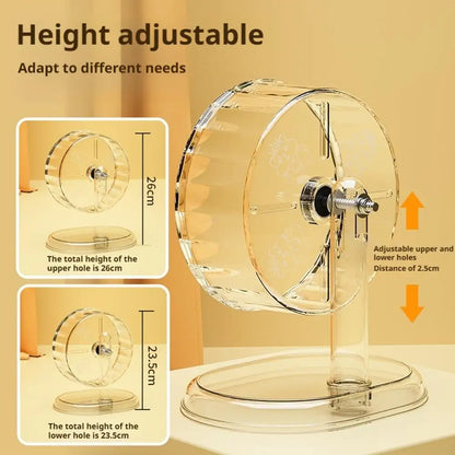 Silent Hamster Wheel Quiet Spinner Small Animals Running Exercise Wheels With Height Adjustable Stand For Syrian Dwarf Hamsters