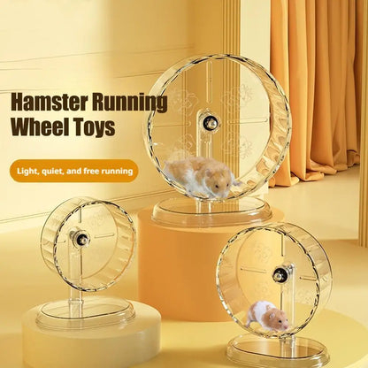 Silent Hamster Wheel Quiet Spinner Small Animals Running Exercise Wheels With Height Adjustable Stand For Syrian Dwarf Hamsters
