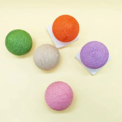 10CM Interactive Sisal Cat Scratching Ball Toy For Kitten Teeth Cleaning Anti Bite Cat Ball Sounding Toy Pet Supplies