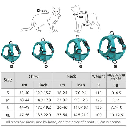 Cat Harness and Leash Set Escape Proof For Small Medium Dog Cat Breathable Reflective Adjustable Kitten Chest Strap Pet Supplies