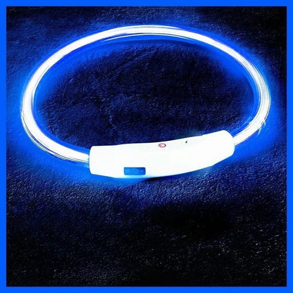 40/50/70cm Led dog collar USB rechargeable pet dog glow-in-the dark charging collar Luminous necklace collar safety night light