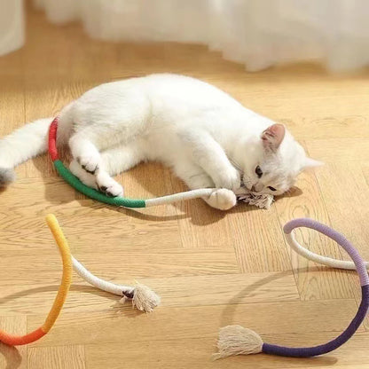 1PC Cat Toys Chew Rope Safe Teeth Cleaning Toy for Indoor Kittens, Interactive Cat Nip Kitty Toys for All Breeds