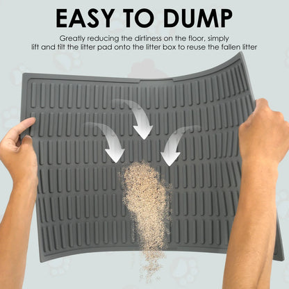 Silicone Cat Litter Mat Waterproof Kitty Litter Trapping Mat Nonslip Single Layer Cat Box Litter Catcher Mat Pet Clean Supplies