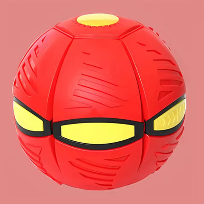 Pet Outdoor Fun Toys UFO Ball Magic Deformation Bouncing Ball Without LED Light Flying Puppy Toy Decompression Gift