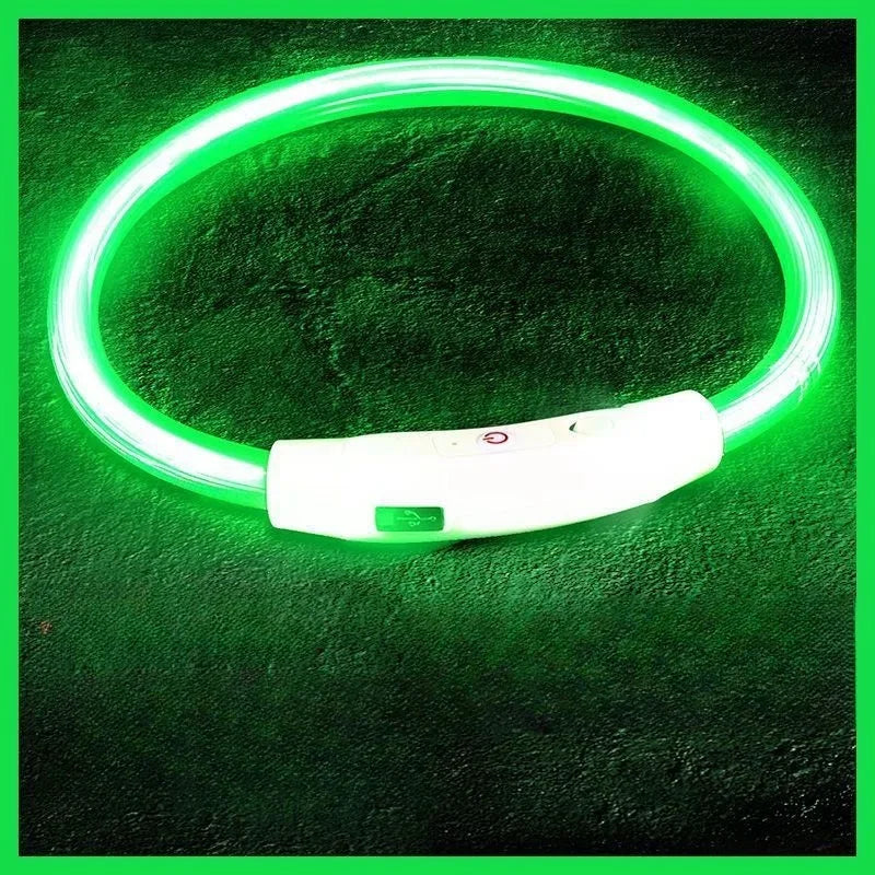 40/50/70cm Led dog collar USB rechargeable pet dog glow-in-the dark charging collar Luminous necklace collar safety night light