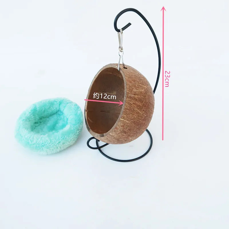 Hamster Coconut Hideout Suspension Coconut Shell Hamster Hideout Small Animal Suspension Coconut Hideout Habitat Decor Pet Cave