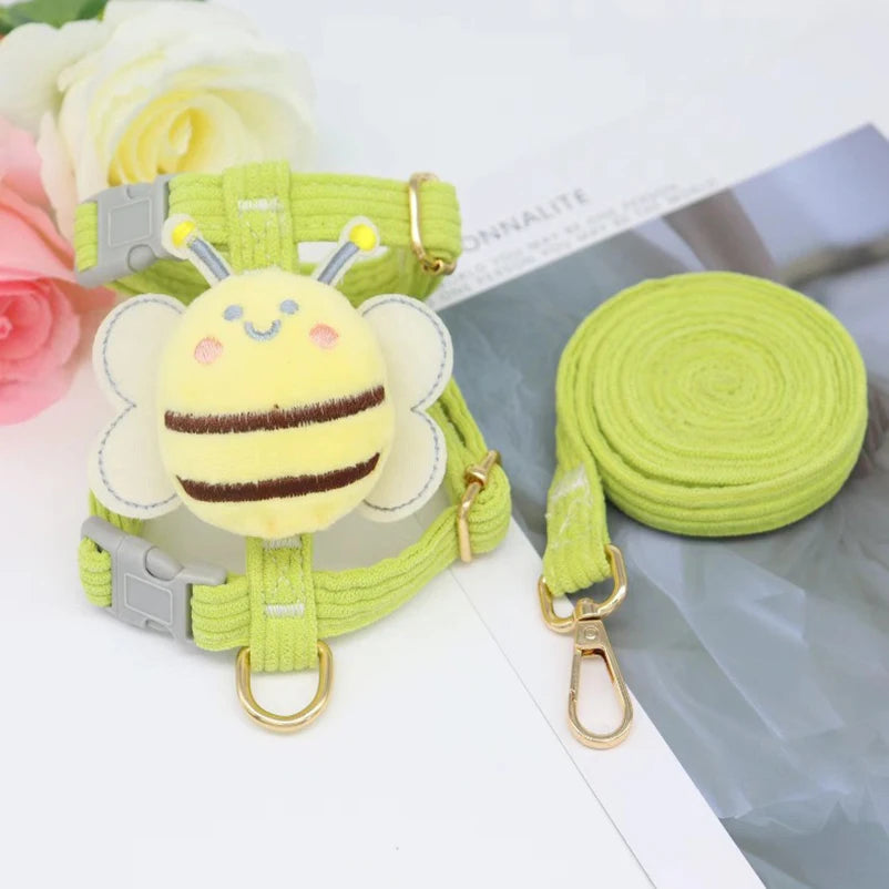 Cat Dog Harness Leash Set for Small Dogs Adjustable Puppy Harness Vest French Bulldog Chihuahua Pug Outdoor Walking Lead Leash