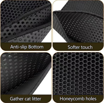 120X70CM Cat Sandbox Mat Cat Toilet Mat Non-slip Cat Litter Box Filter Mat Double layer Wear Resistant Big alfombra arenero gato