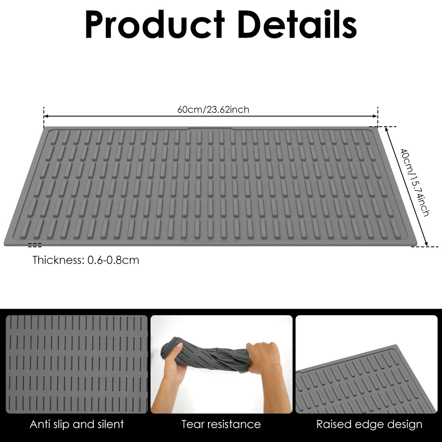 Silicone Cat Litter Mat Waterproof Kitty Litter Trapping Mat Nonslip Single Layer Cat Box Litter Catcher Mat Pet Clean Supplies