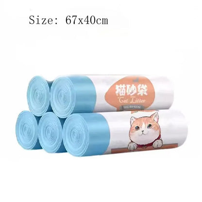 Cat Litter Box Liners Cat Toilet Garbage Bag Drawstring Thickened Cat Collection Storage Poop Bags Size 67x40cm Pet Supplies