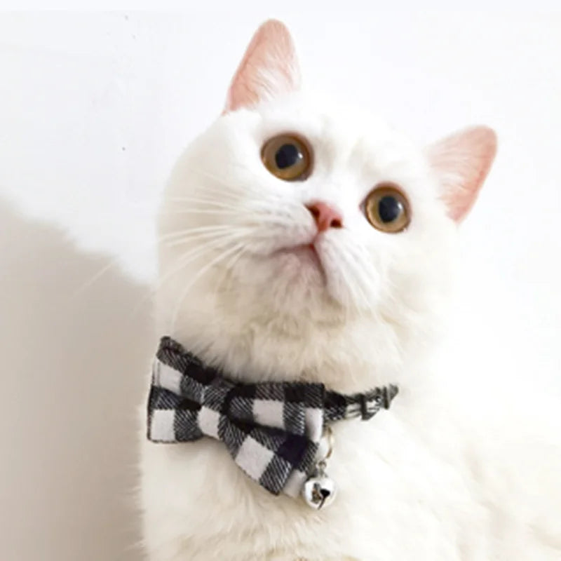 1PC Cute Cat Collar Small Puppy Cat Dog Collars Bow Kitten Collar Bowknot Necklace with Bell for Dog Cat Chihuahua Pet Supplies