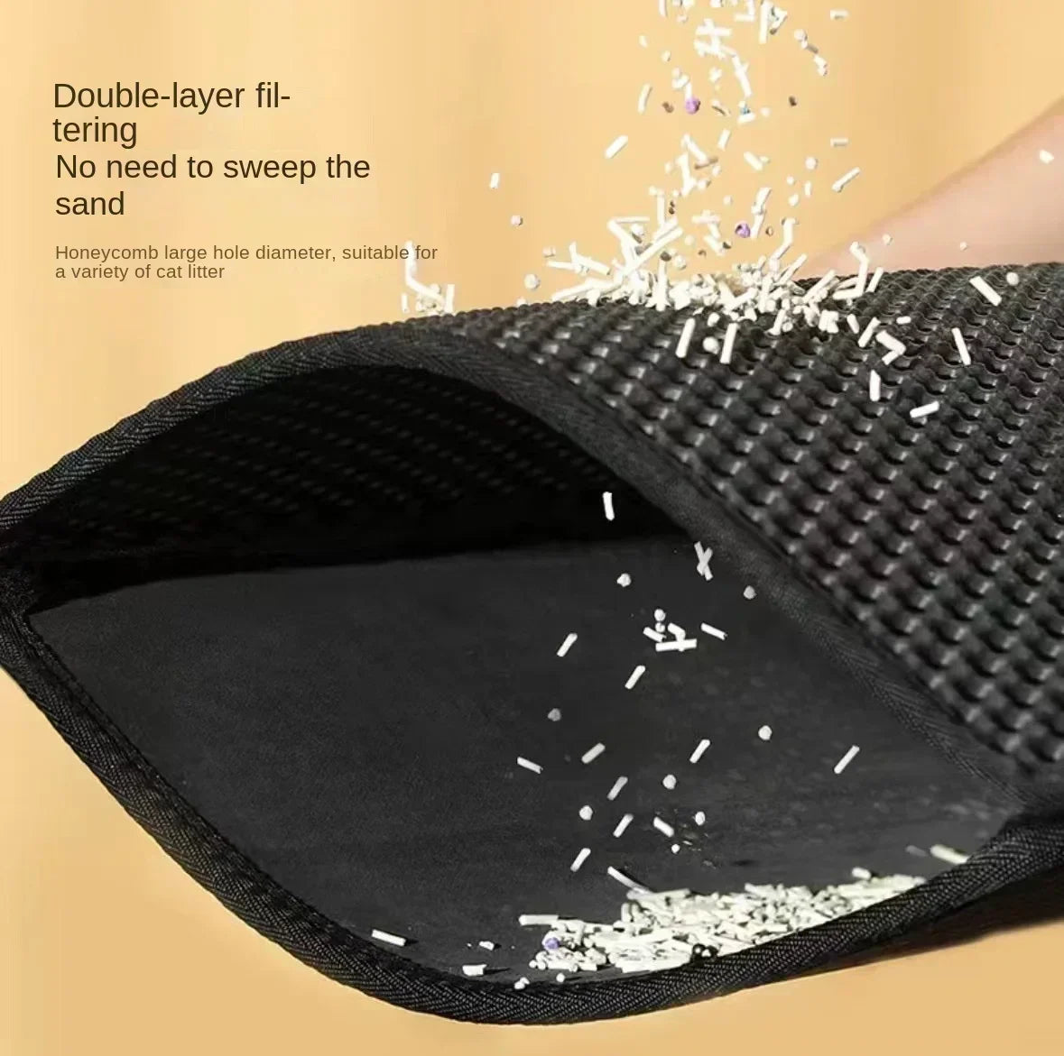 120X70CM Cat Sandbox Mat Cat Toilet Mat Non-slip Cat Litter Box Filter Mat Double layer Wear Resistant Big alfombra arenero gato