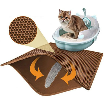 Pet Cat Litter Mat Double Layer Waterproof Urine Proof Non-slip Sand Cat Pad Washable Bed Mat Clean Pad Products Pet supplies