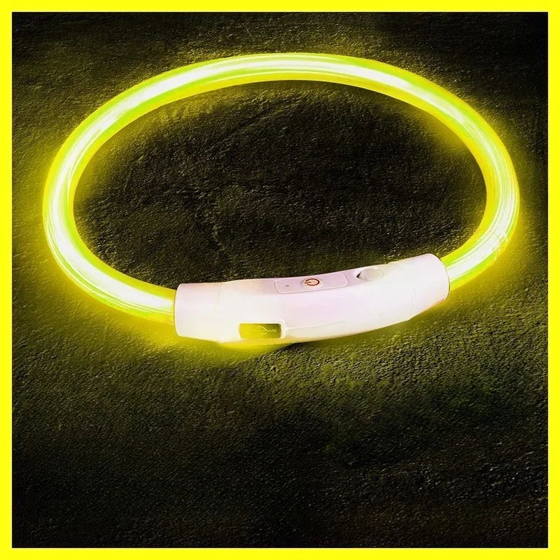 40/50/70cm Led dog collar USB rechargeable pet dog glow-in-the dark charging collar Luminous necklace collar safety night light