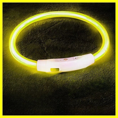 40/50/70cm Led dog collar USB rechargeable pet dog glow-in-the dark charging collar Luminous necklace collar safety night light